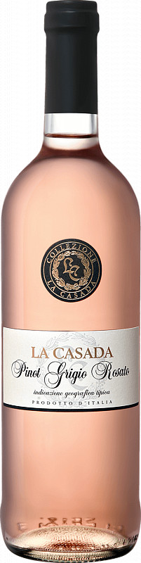 Вино географического наименования Пино Гриджио Ла Казада розовое сухое 12% 0.75л